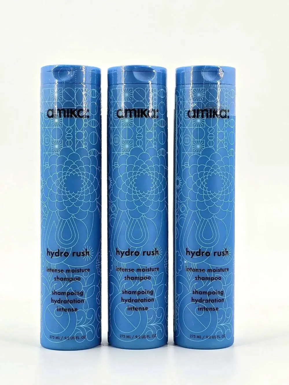 amika hydro rush intense moisture shampoo with hyaluronic acid 9.2 FL oz 3 Pack